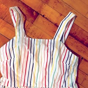 BLOGGER FAV EUC J. Crew striped rainbow maxi dress size 0 fits up to size 4